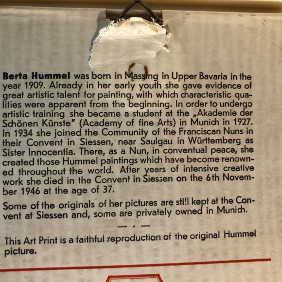 2 Vintage Framed Hummel pictures mid century - Picture 13 of 14